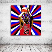 Michael Jordan Pop Art Acrylglas - 100 x 100 cm op Acrylaat glas + Inox Spacers / RVS afstandhouders - Popart Wanddecoratie