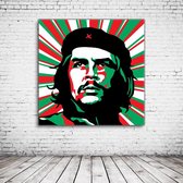 Pop Art Che Guevara Canvas - 100 x 100 cm - Canvasprint - Op dennenhouten kader - Geprint Schilderij - Popart Wanddecoratie