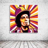 Pop Art Captain Beefheart Canvas - 80 x 80 cm - Canvasprint - Op dennenhouten kader - Geprint Schilderij - Popart Wanddecoratie