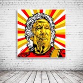 Pop Art Roger Waters Canvas - 100 x 100 cm - Canvasprint - Op dennenhouten kader - Geprint Schilderij - Popart Wanddecoratie