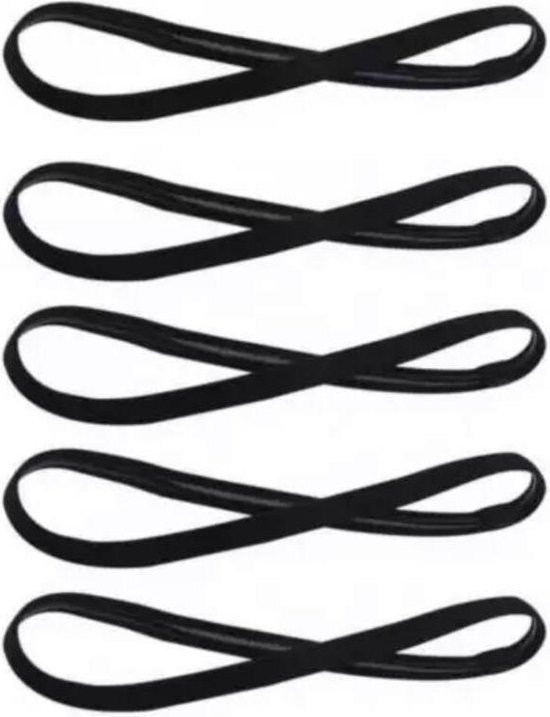 Haarbanden - Sport - Sport haarband - Elastiek- Zwart - Set van 5 stuks