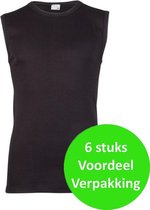 Beeren 6 stuks heren mouwloos shirt 100% katoen - XL - Zwart