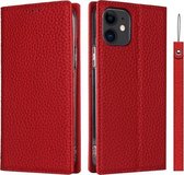 Litchi Textuur Horizontale Flip Top Layer Koeienhuid Lederen Case met Houder & Kaartsleuven & Portemonnee & Riem & Draad Winder Voor iPhone 12 mini (Rood)