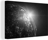 Toile Peinture Terre - Etoiles - Ligne - 180x120 cm - Décoration murale XXL