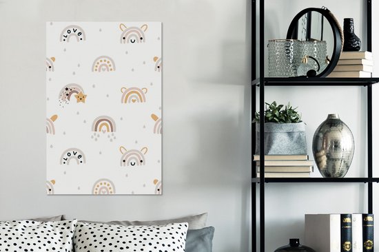 Motif enfant avec de jolis arcs-en-ciel 60x90 cm - Tirage photo sur toile (Décoration murale salon / chambre)