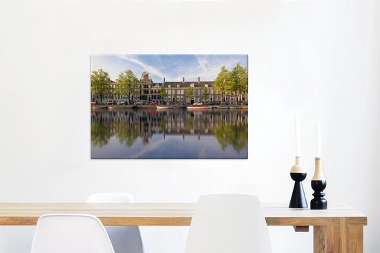 Canvas Schilderij Prinsengracht in het centrum van Amsterdam - 90x60 cm - Wanddecoratie
