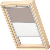 VELUX Origineel Verduisterend Rolgordijn Plus Plissé (DFD), Zilveren Kozijn, P04, P34, 404, Light Taupe