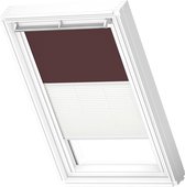 VELUX Origineel Verduisterend Rolgordijn Plus Plissé (DFD) Wit Kozijn, C02, Dark Brown