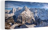 Canvas Schilderij Zwitserse Eiger met uitzicht op de Mönch en Jungfrau - 40x20 cm - Wanddecoratie