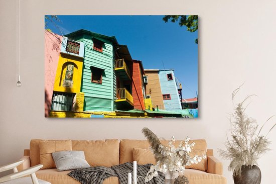 Journée ensoleillée dans le quartier argentin de la Boca Toile 180x120 cm - Tirage photo sur Toile (Décoration murale salon / chambre) XXL / Groot format!