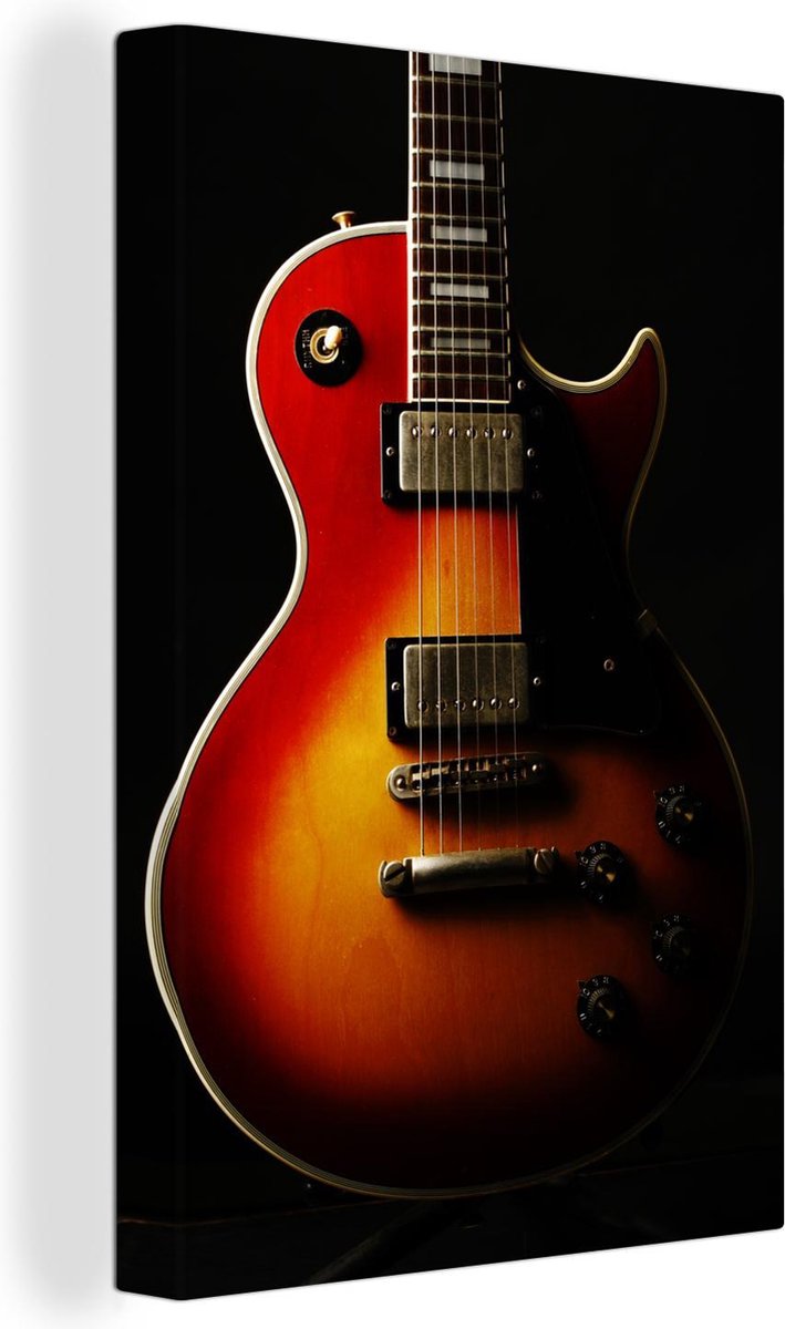 Une guitare électrique de couleur rouge Toile 80x120 cm - Tirage