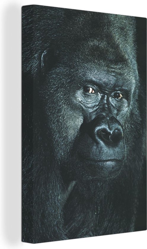Canvas Schilderij Close up portret van een grote Gorilla - 120x180 cm -  Wanddecoratie XXL | bol.com