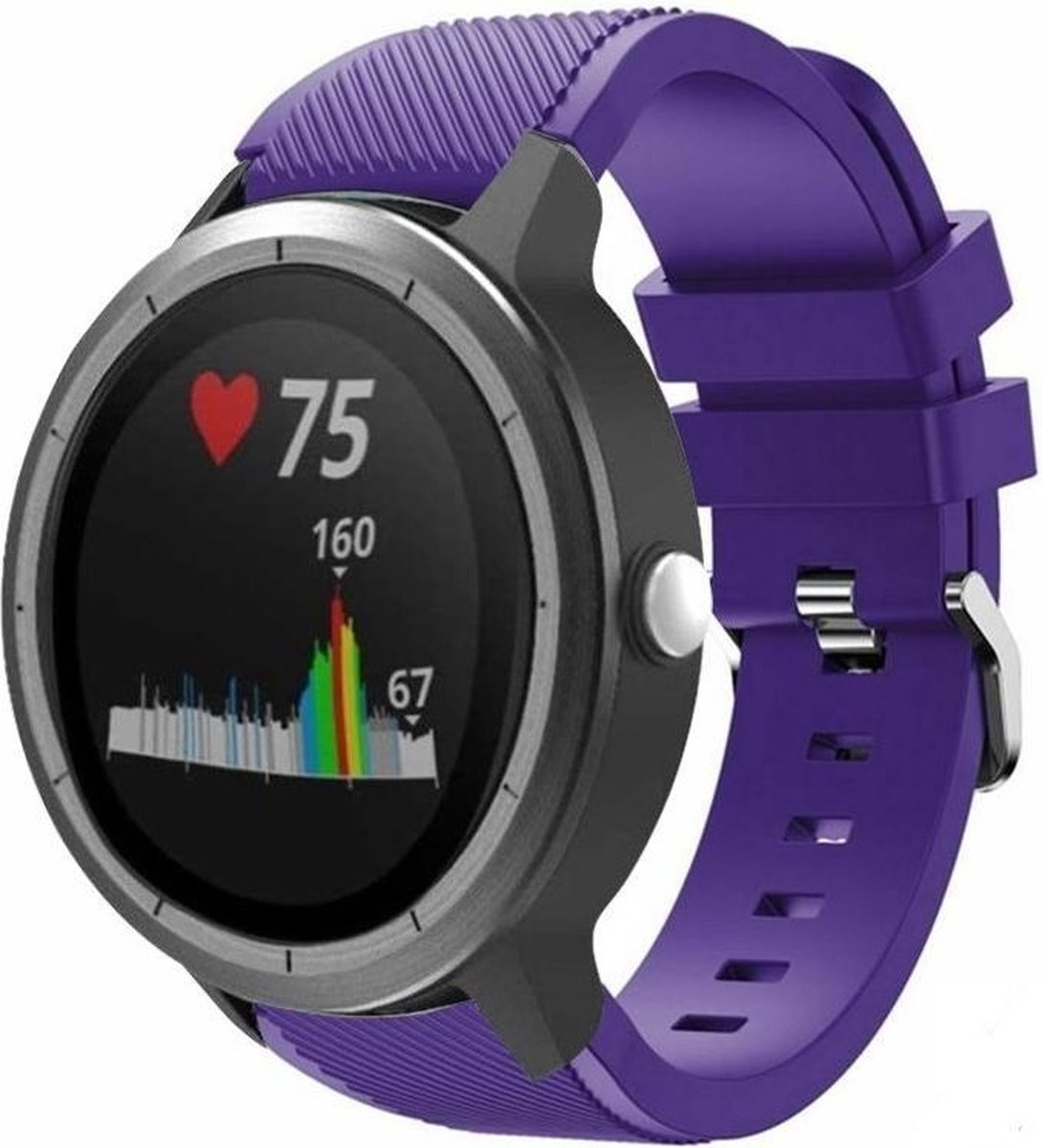 Geschikt voor Garmin Vivoactive 3 silicone band - paars - 42mm