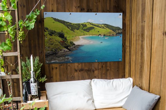 Vue aérienne de la Baie des Îles en Nouvelle-Zélande Affiche de jardin 120x80 cm - Toile de jardin / Toile d'extérieur / Peintures d'extérieur (décoration de jardin)