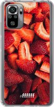 6F hoesje - geschikt voor Xiaomi Redmi Note 10S -  Transparant TPU Case - Strawberry Fields #ffffff
