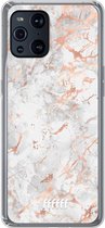 6F hoesje - geschikt voor OPPO Find X3 Pro -  Transparant TPU Case - Peachy Marble #ffffff