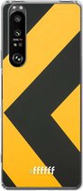 6F hoesje - geschikt voor Sony Xperia 1 III -  Transparant TPU Case - Safety Stripes #ffffff