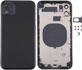 Behuizingsdeksel aan de achterkant met SIM-kaartlade & zijkleppen & cameralens voor iPhone 11 (zwart)