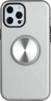 TPU + PC 2-in-1 schokbestendig hoesje met magnetische ronde autohouder voor iPhone 11 Pro Max (zilver)