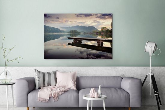 Une belle vue sur la toile de la jetée 180x120 cm - Tirage photo sur toile (Décoration murale salon / chambre) XXL / Groot format!