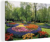 Parc fleuri de Keukenhof aux Pays-Bas 60x40 cm - Tirage photo sur toile (décoration murale salon / chambre) / Peintures florales sur toile