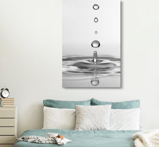 Cinq gouttes tombantes 120x180 cm - Tirage photo sur toile (Décoration murale salon / chambre) XXL / Groot format!
