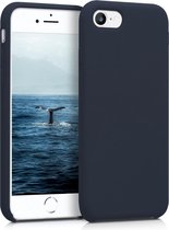 kwmobile telefoonhoesje geschikt voor Apple iPhone SE (2022) / iPhone SE (2020) / iPhone 8 / iPhone 7 - Hoesje met siliconen coating - Smartphone case in bosbesblauw