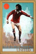 JUNIQE - Poster met houten lijst One Love - Manchester United -40x60