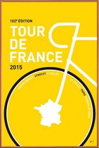 JUNIQE - Poster met kunststof lijst MY TOUR DE FRANCE MINIMAL POSTER