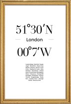 JUNIQE - Poster met houten lijst London -40x60 /Wit & Zwart