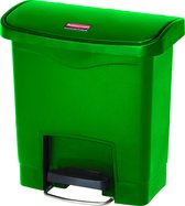 Rubbermaid Slim Jim Step On container Front Step kunststof 15 ltr, Groen (VB224252)