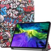 Apple iPad Pro 11 (2020) Hoes - Mobigear - Tri-Fold Serie - Kunstlederen Bookcase - Graffiti - Hoes Geschikt Voor Apple iPad Pro 11 (2020)
