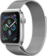 Horlogeband Milanees Geschikt voor Apple Watch 42/44/45 mm Bandje - Bandje Geschikt voor Apple Watch 42/44/45 mm Band Milanees - Zilver