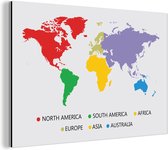Carte du monde colorée avec une légende Aluminium 90x60 cm