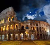 Avondsetting met maan bij Colosseum in Rome - Fotobehang (in banen) - 450 x 260 cm