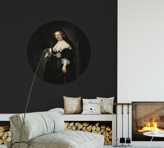 Portrait de Oopjen Coppit, Rembrandt van Rijn - Photo sur papier peint Cercle - ⌀ 60 cm