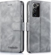 Voor Samsung Galaxy A22 5G Diaobaolee Pure Verse Textuur Horizontale Flip Lederen Case met Houder & Kaartsleuf & Portemonnee & Fotolijst (Grijs)