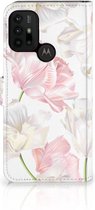 GSM Hoesje Motorola Moto G10 | G20 | G30 Wallet Book Case Cadeau voor Mama Lovely Flowers