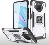 Xiaomi Redmi Note 9 5G/Note 9T 5G Hoesje - Heavy Duty Armor hoesje Zliver - Redmi Note 9 5G/Note 9T 5G hoesje 360-Degree hybride hoesje ringhouder