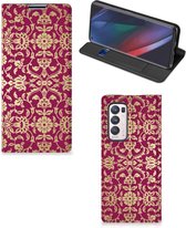 Bookcase Cadeautips OPPO Find X3 Neo Telefoonhoesje met foto Barok Pink