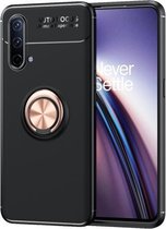 Voor OnePlus Nord CE 5G Metalen Ring Houder 360 Graden Roterende TPU Case (Zwart Goud)