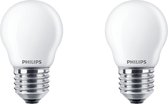 PHILIPS - LED Lamp - Set 2 Stuks - Classic Lustre 827 P45 FR - E27 Fitting - 2.2W - Warm Wit 2700K | Vervangt 25W - BSE