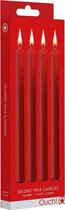 Teasing Wax Candles Large - Parafin - 4-pack - Red