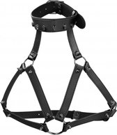 Ouch! Skulls and Bones - Harness with Skulls & Spikes - Blac