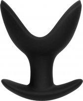 Plug & Play Siliconen Butt Plug met Spreiding Split 3 - 7,6 cm - Zwart