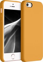 kwmobile telefoonhoesje geschikt voor Apple iPhone SE (1.Gen 2016) / iPhone 5 / iPhone 5S - Hoesje met siliconen coating - Smartphone case in goud-oranje