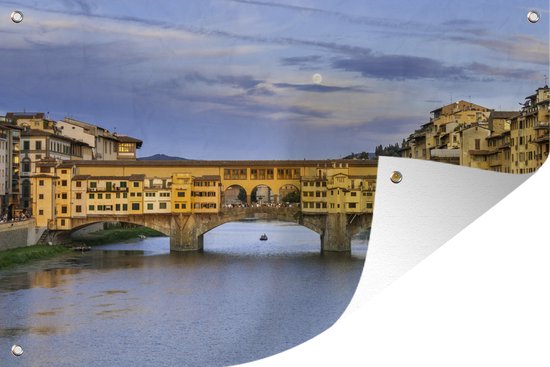 Tuinposter - Tuindoek - Tuinposters buiten - Gekleurde Ponte Vecchio in de Italiaanse stad Florence - 120x80 cm - Tuin