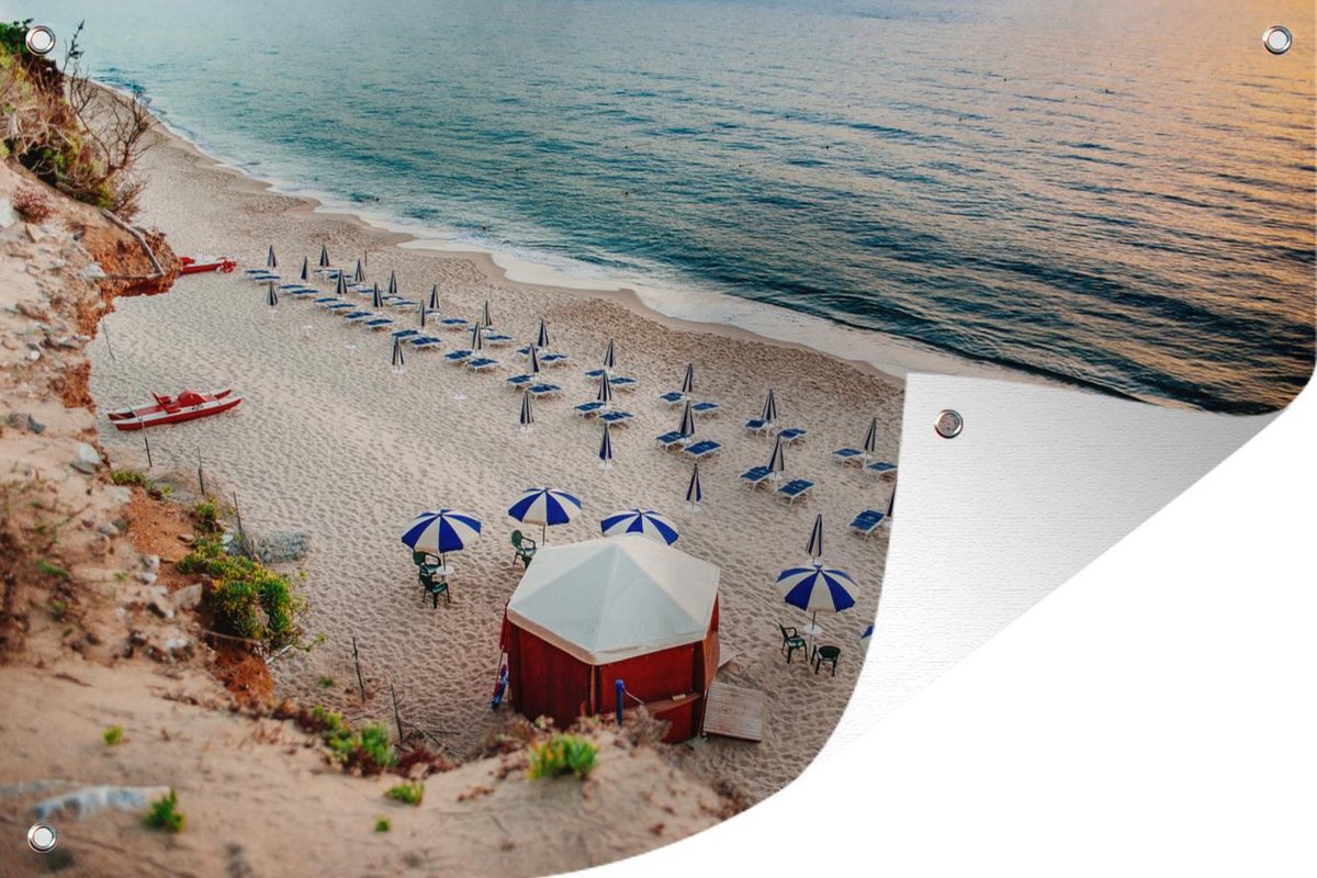 Tuinposter - Parasols op een strand in Sardinië - 120x80 cm - GreatGardenPosters