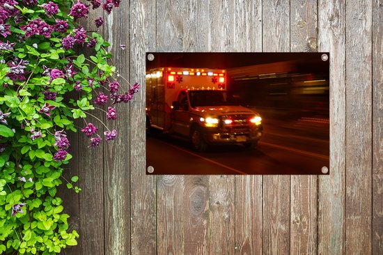 Affiche de jardin d'ambulance à conduite rapide 90x60 cm - Toile de jardin / Toile d'extérieur / Peintures pour l'extérieur (décoration de jardin)