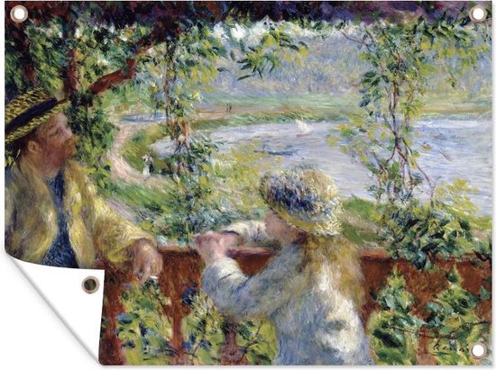 Tuinposter - Tuindoek - Tuinposters buiten - Bij het water - Schilderij van Pierre-Auguste Renoir - 120x90 cm - Tuin